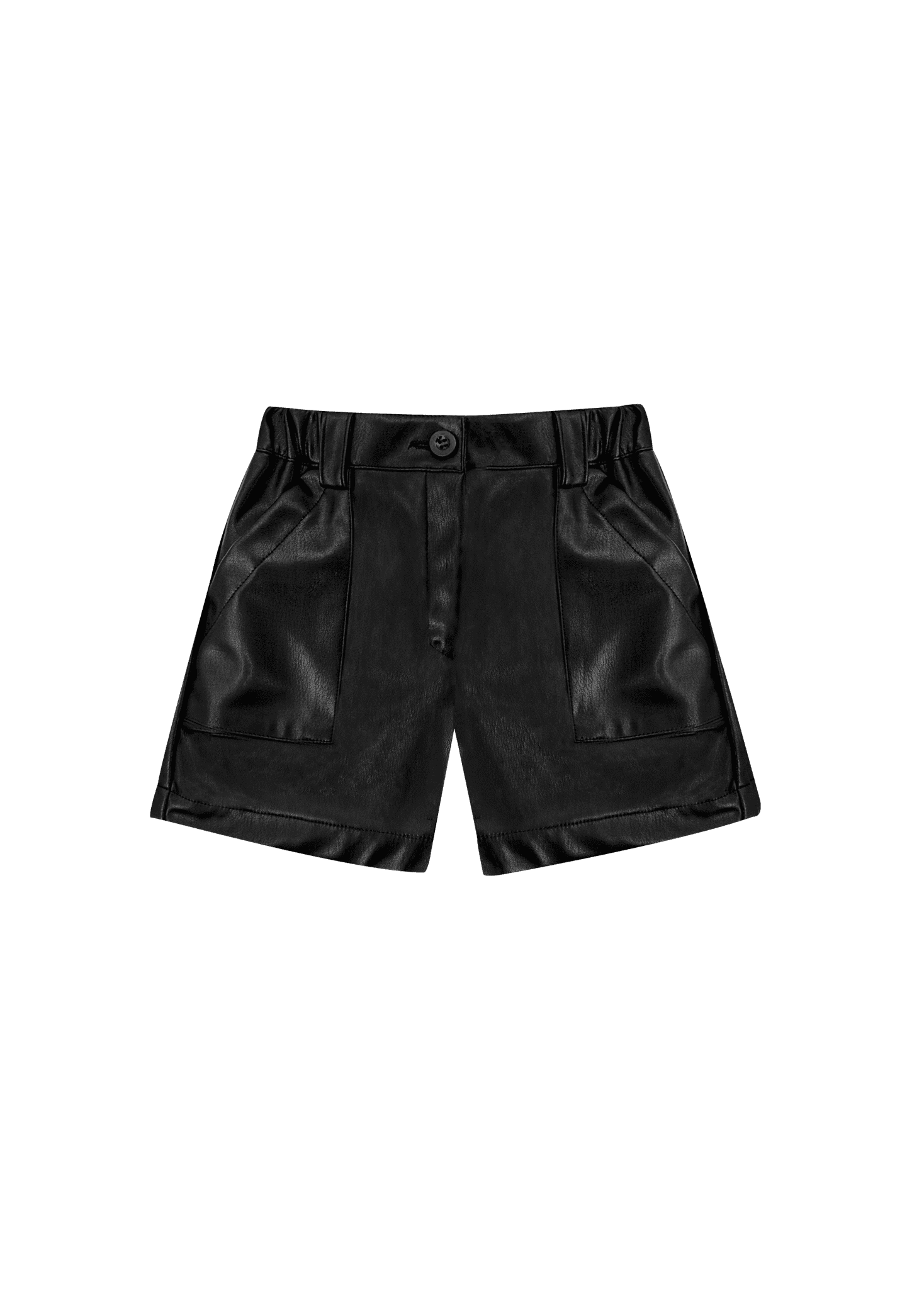 صورة RECYCLED LEATHER SHORT PANT - BLACK
